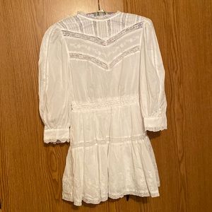 Mini white dress long sleeves size small